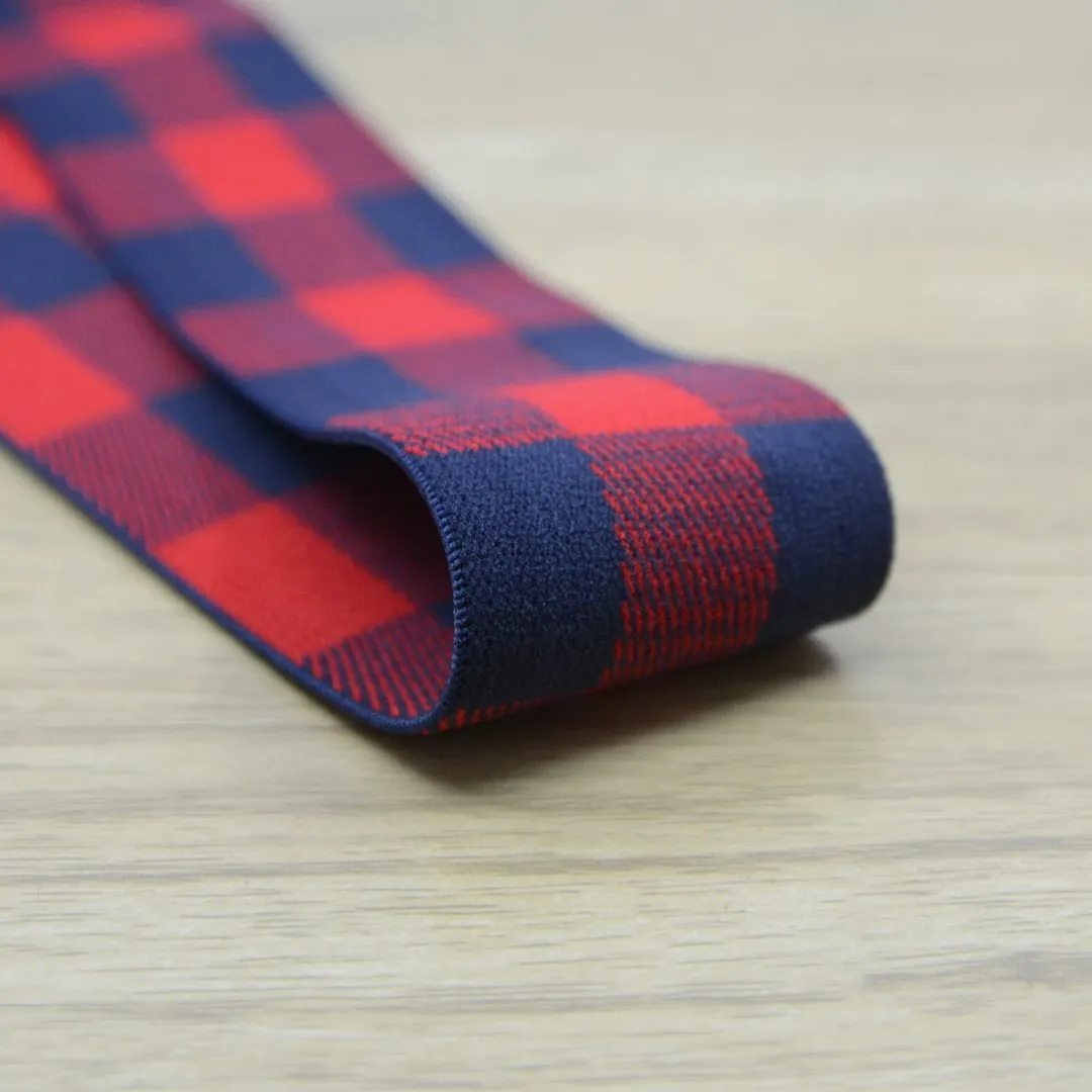 1.5 inch (40mm) Wide Plaid Plush Striped Elastic Band, Waistband Elastic, Sewing Elastic