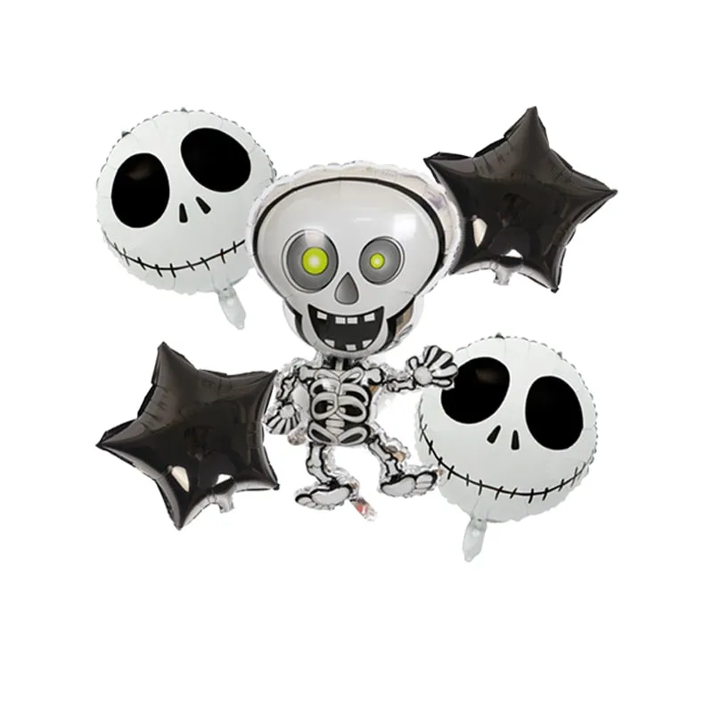 15pcs Dancing Skeletons Foil Balloons Skull Helium Balloon Globos Inflatable Toys Halloween Decor Bar decor Event Party Supplies