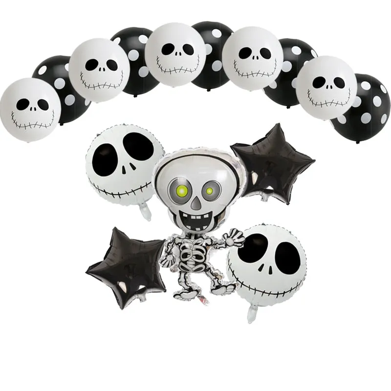 15pcs Dancing Skeletons Foil Balloons Skull Helium Balloon Globos Inflatable Toys Halloween Decor Bar decor Event Party Supplies