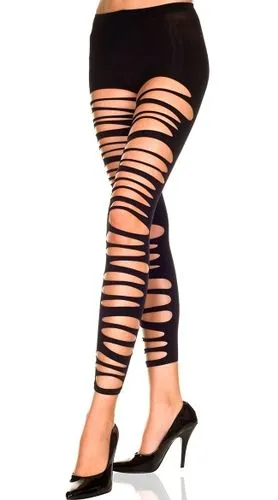 35243 Big ripped opaque spandex stirrup leggings