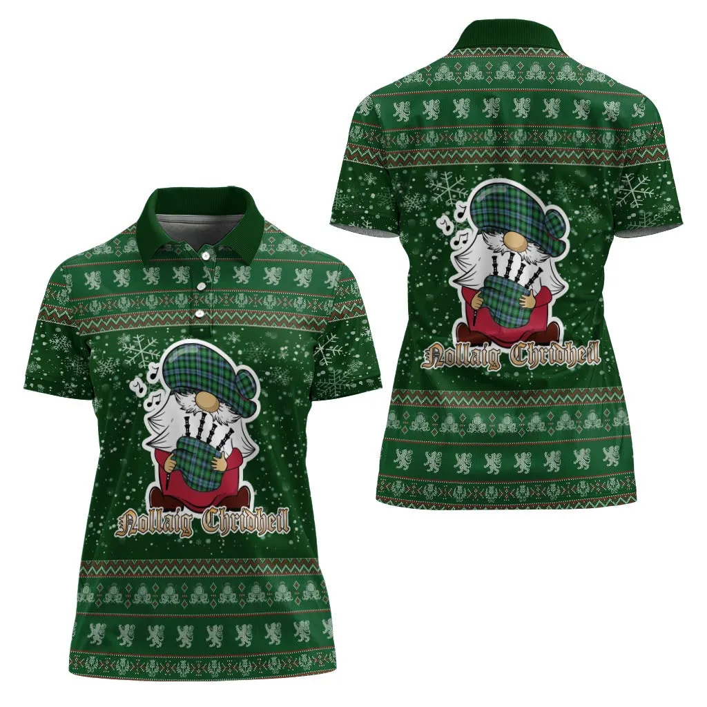 Arbuthnot Ancient Clan Christmas Family Polo Shirt with Funny Gnome Playing Bagpipes