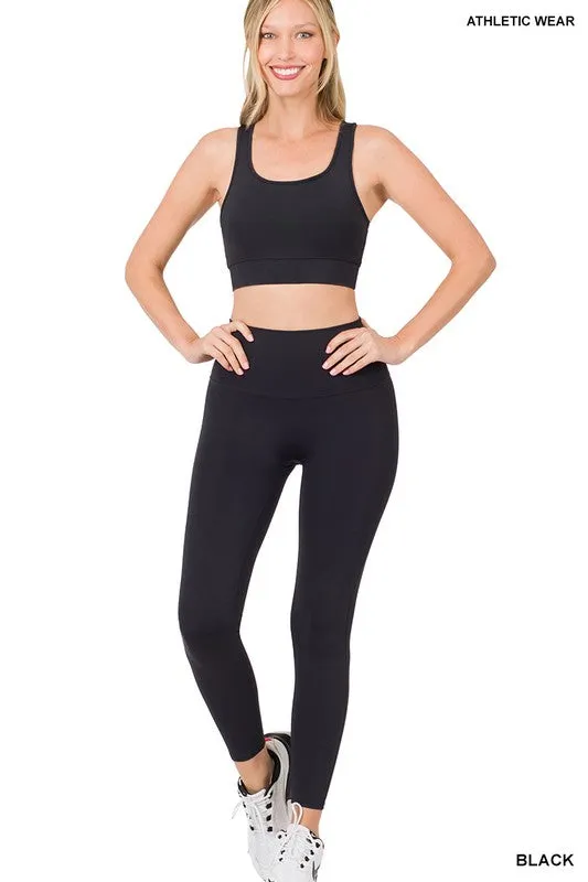 ATHLETIC RACERBACK TANK TOP LEGGINGS SET