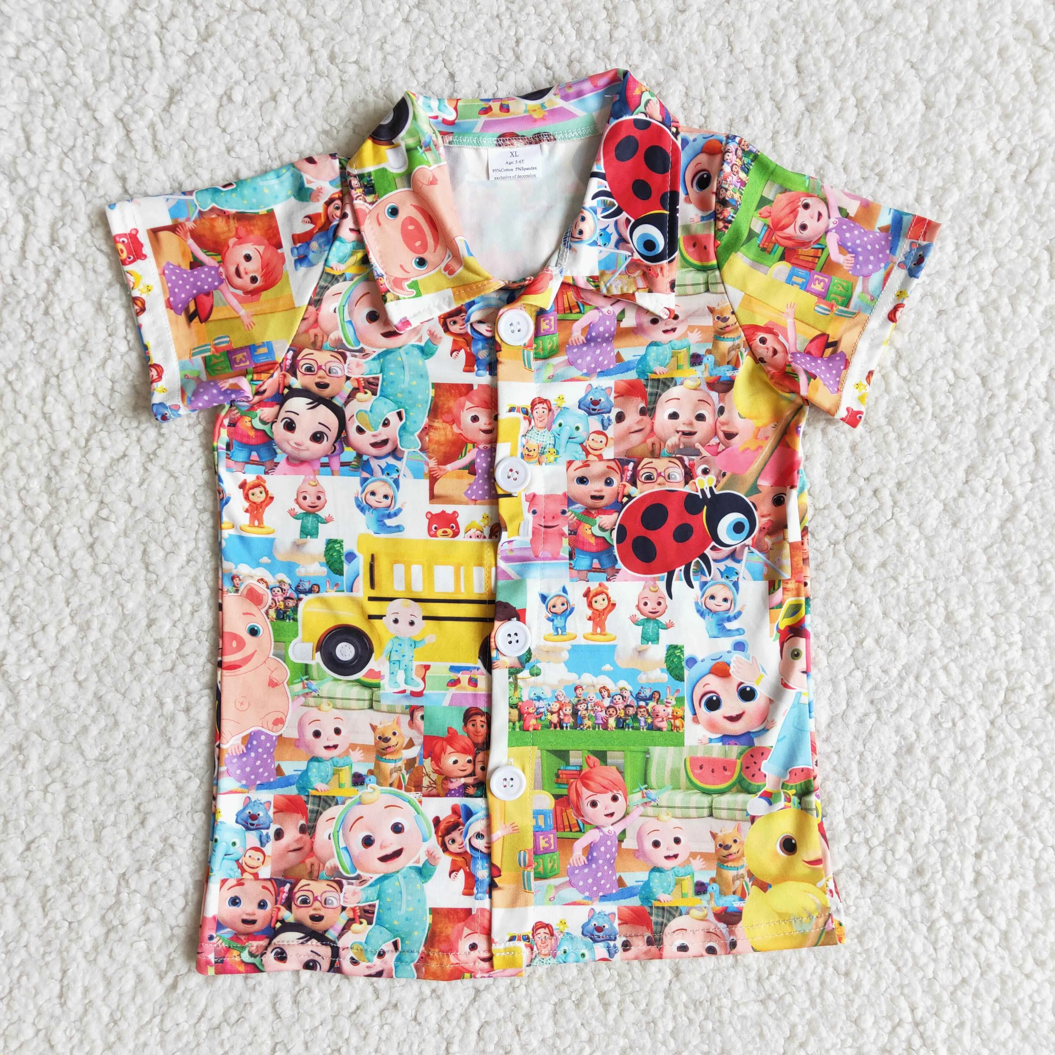 B1-30 Boy Cartoon Cardigan Short Sleeve T-shirts-promotion 2024.3.16