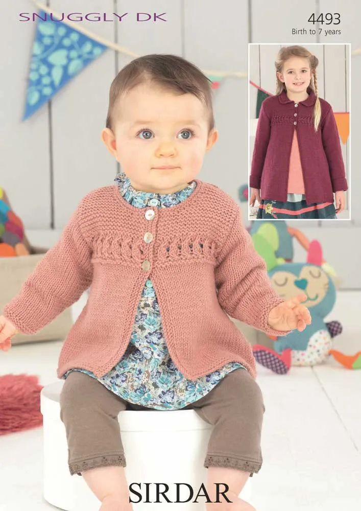 Baby Girls and Girls Cardigan and Coat in Sirdar Snuggly Dk - Digital Version