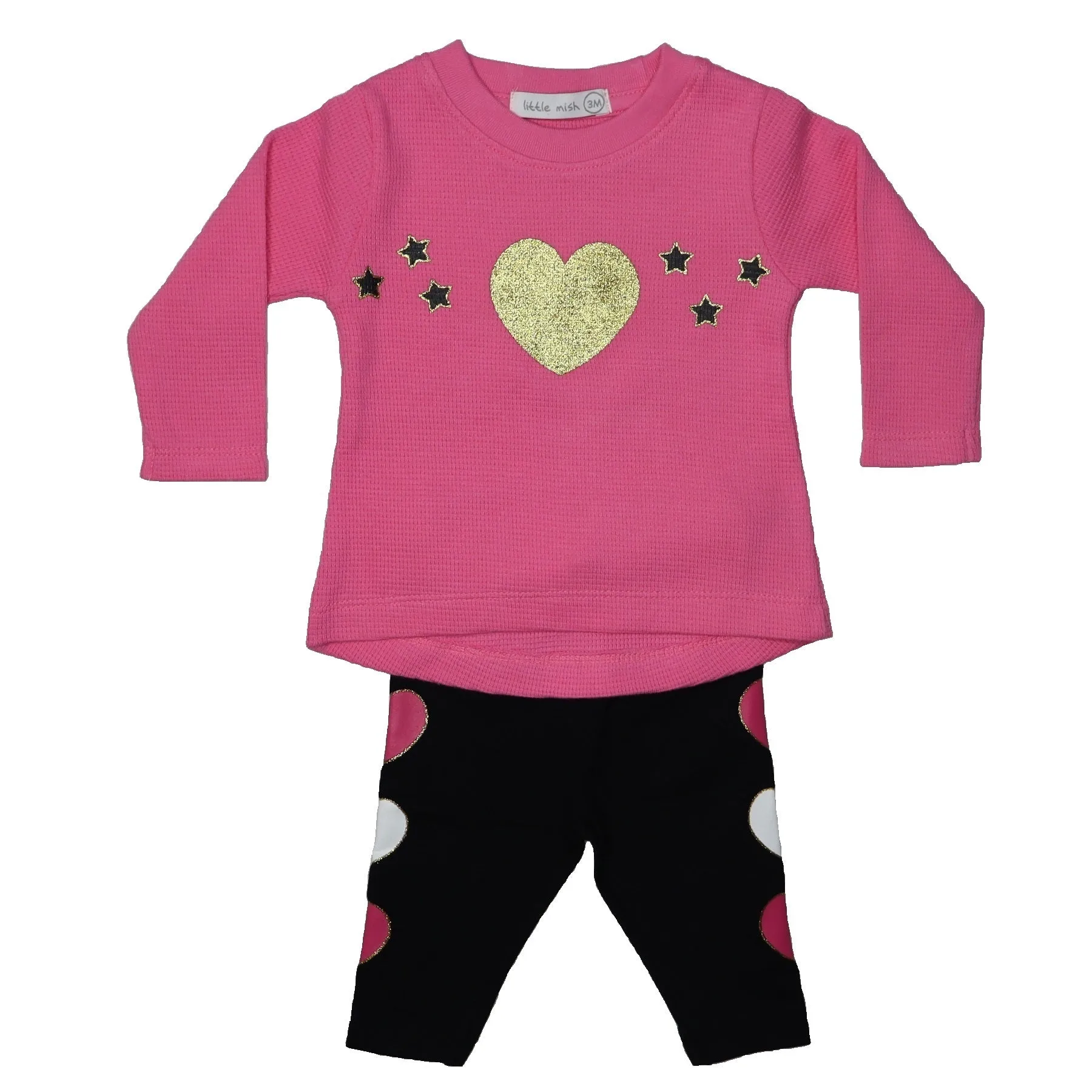 🎁Baby Swing Top and Legging Set - Glitter Heart Patch