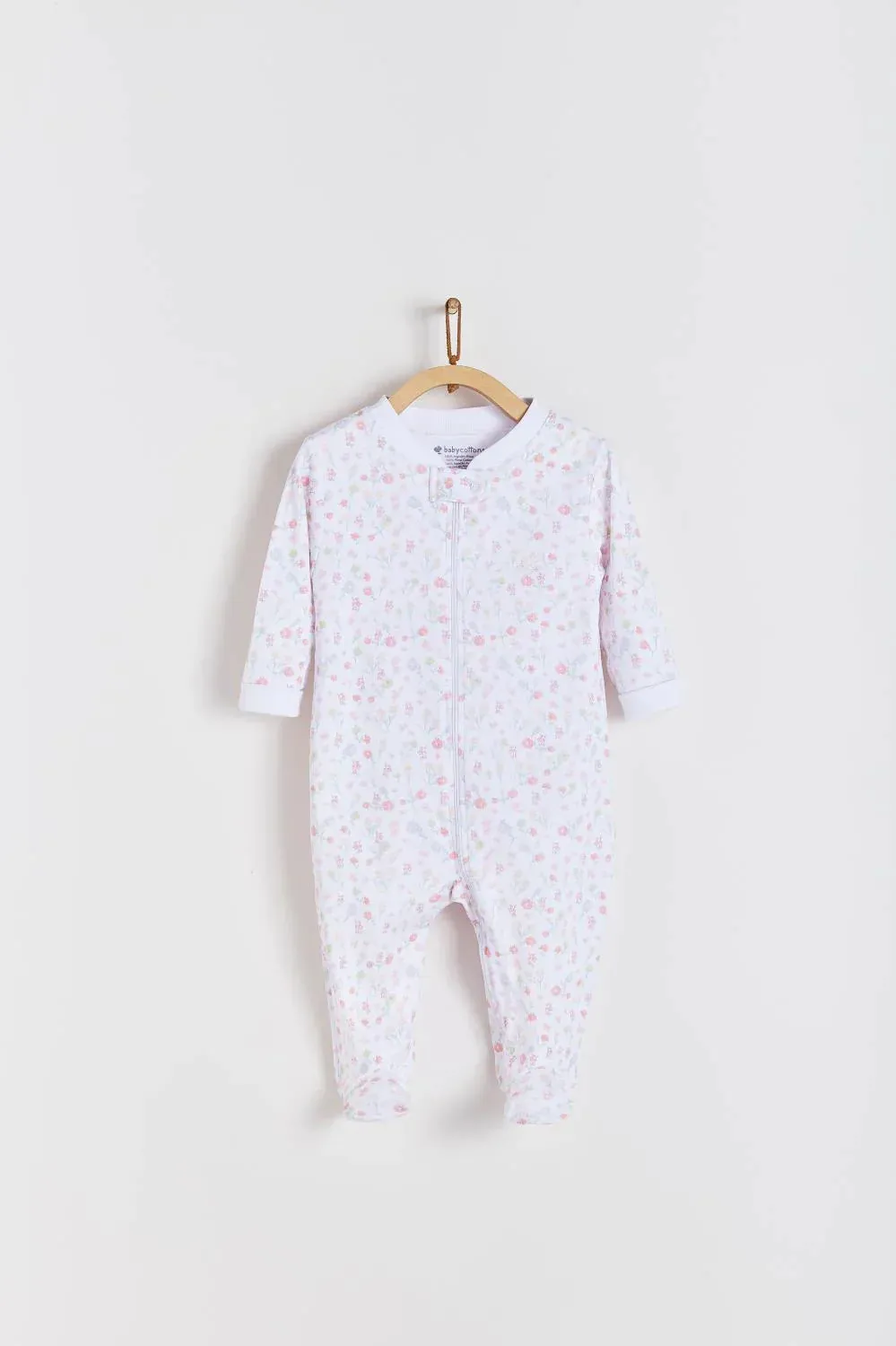 Babycottons Rose Pima Cotton Zipper Footed Pajama - Pink