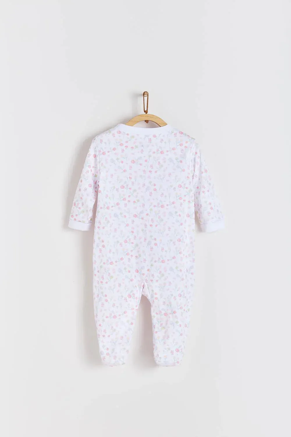 Babycottons Rose Pima Cotton Zipper Footed Pajama - Pink