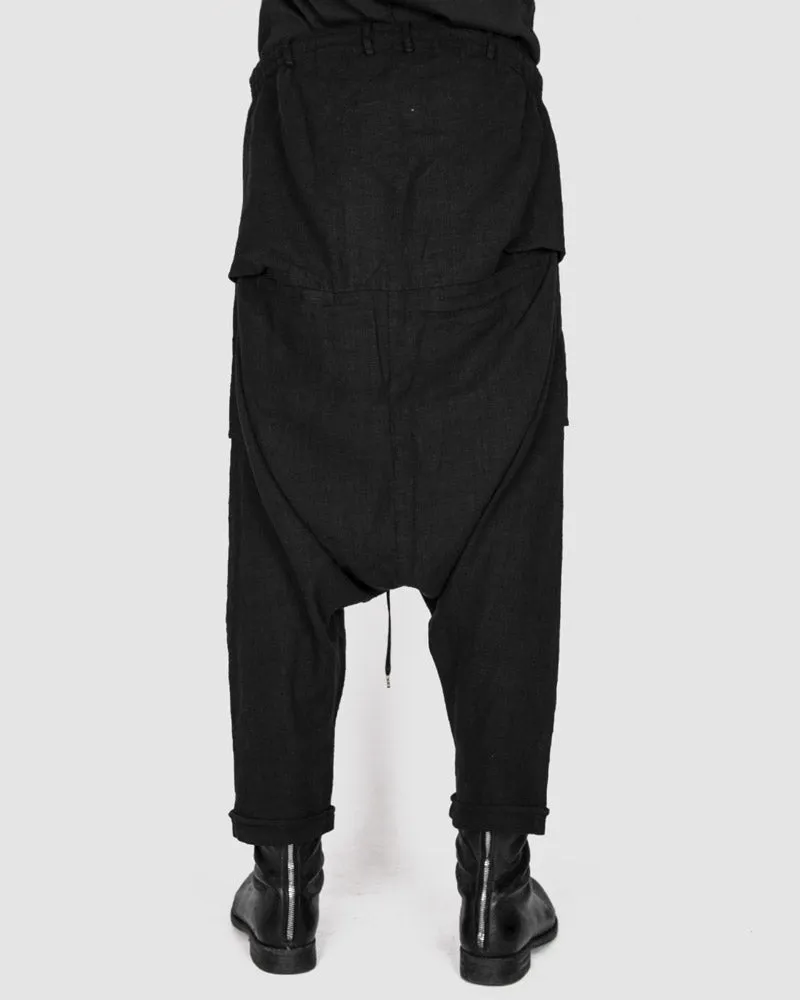 Baggy linen trousers black