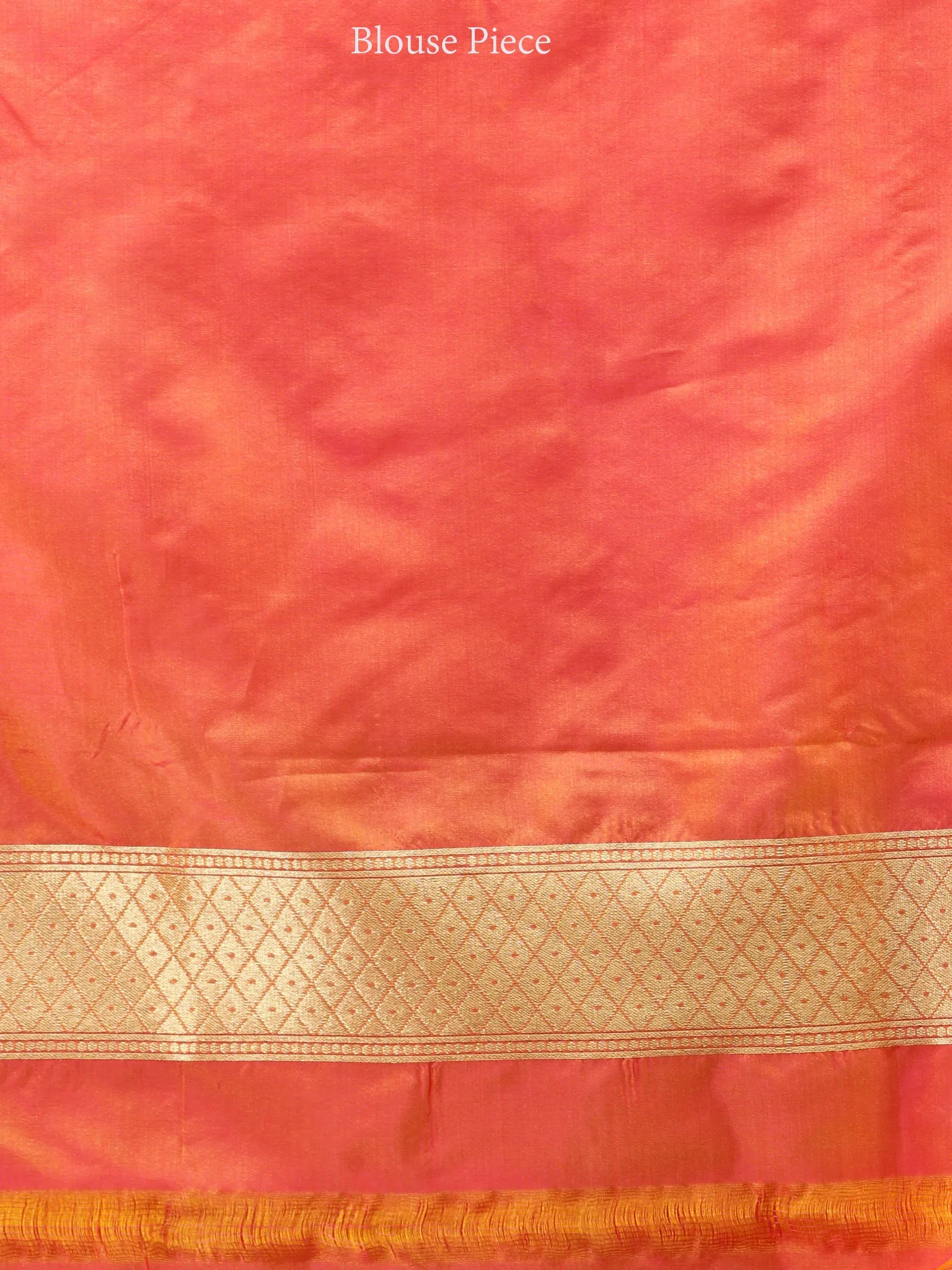 Banarasee Art Silk Saree With Bird Motif - Orange & Gold - S031704329