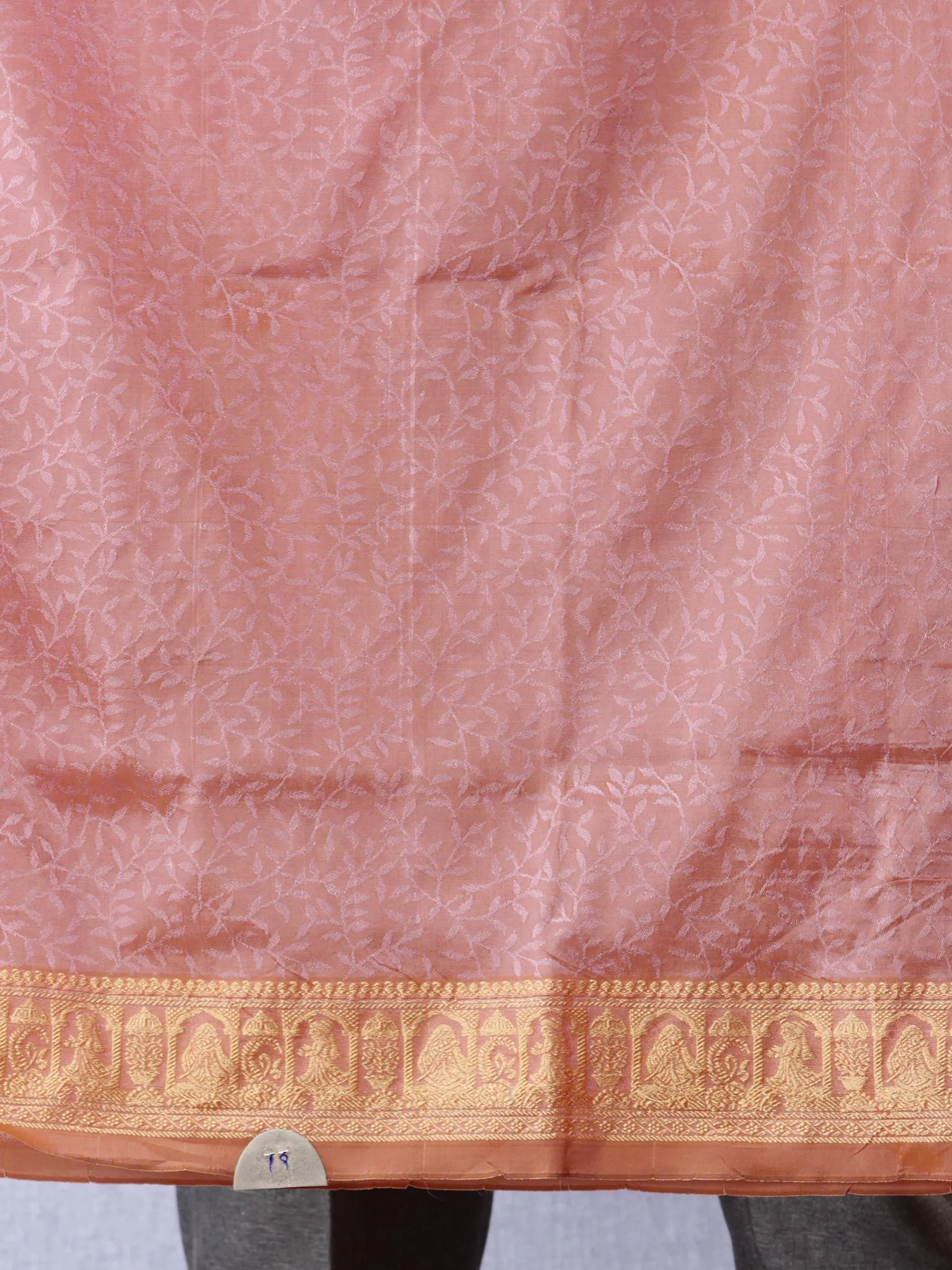 Banarasee Semi Silk Self Weave Saree With Resham Border - Dual Tone Lilac & Pink - S031704318