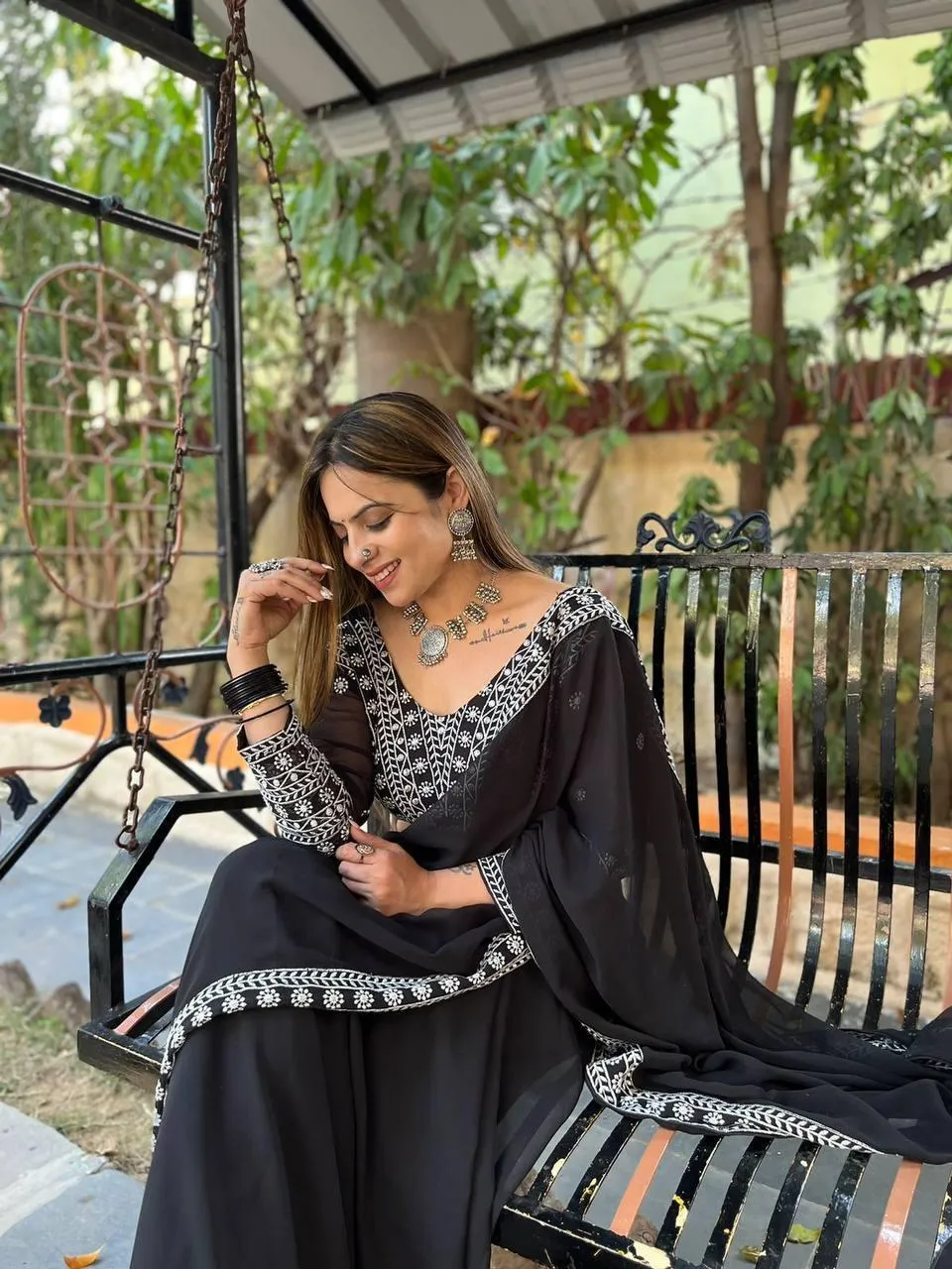 Black Georgette Saree