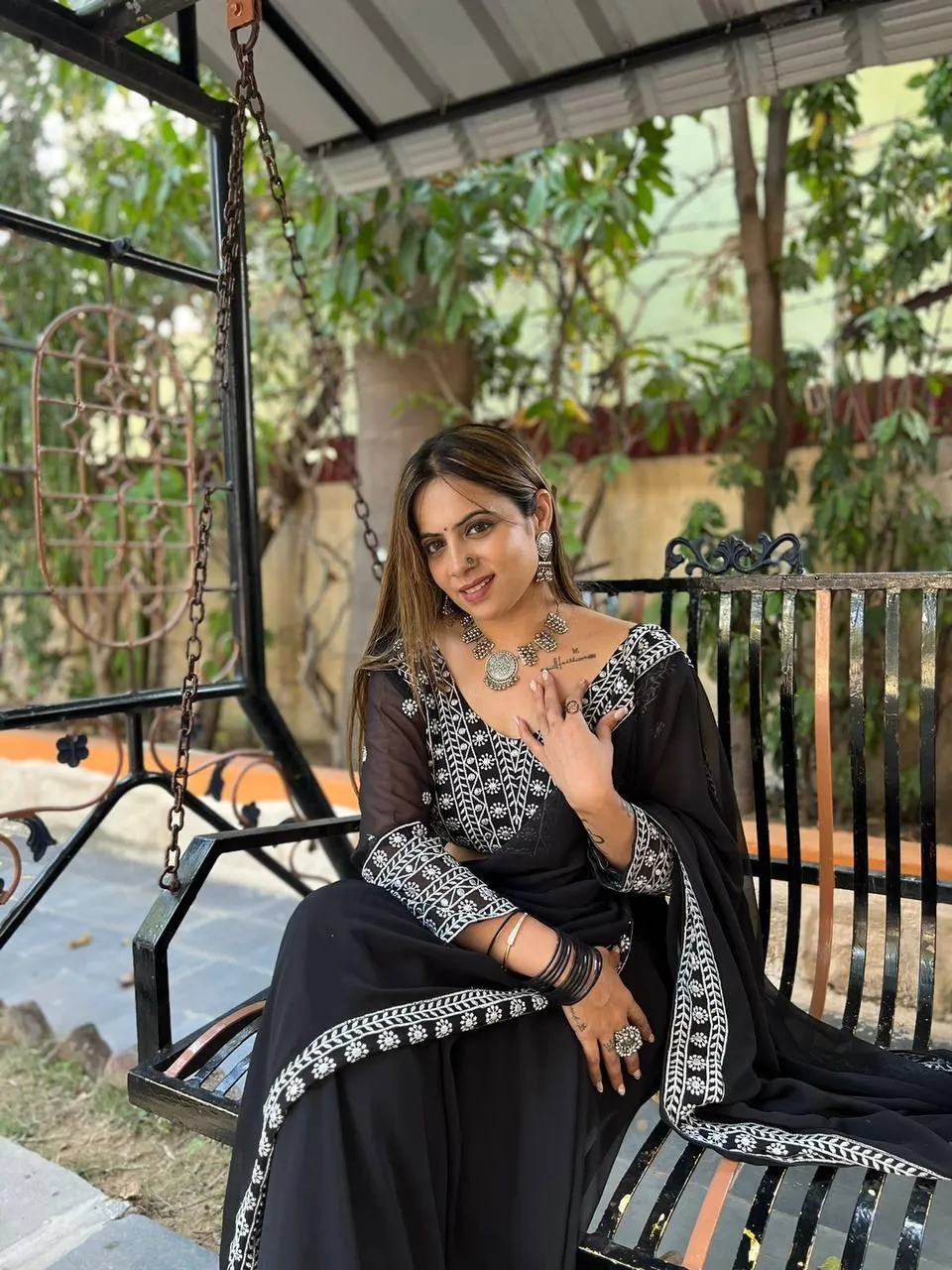 Black Georgette Saree