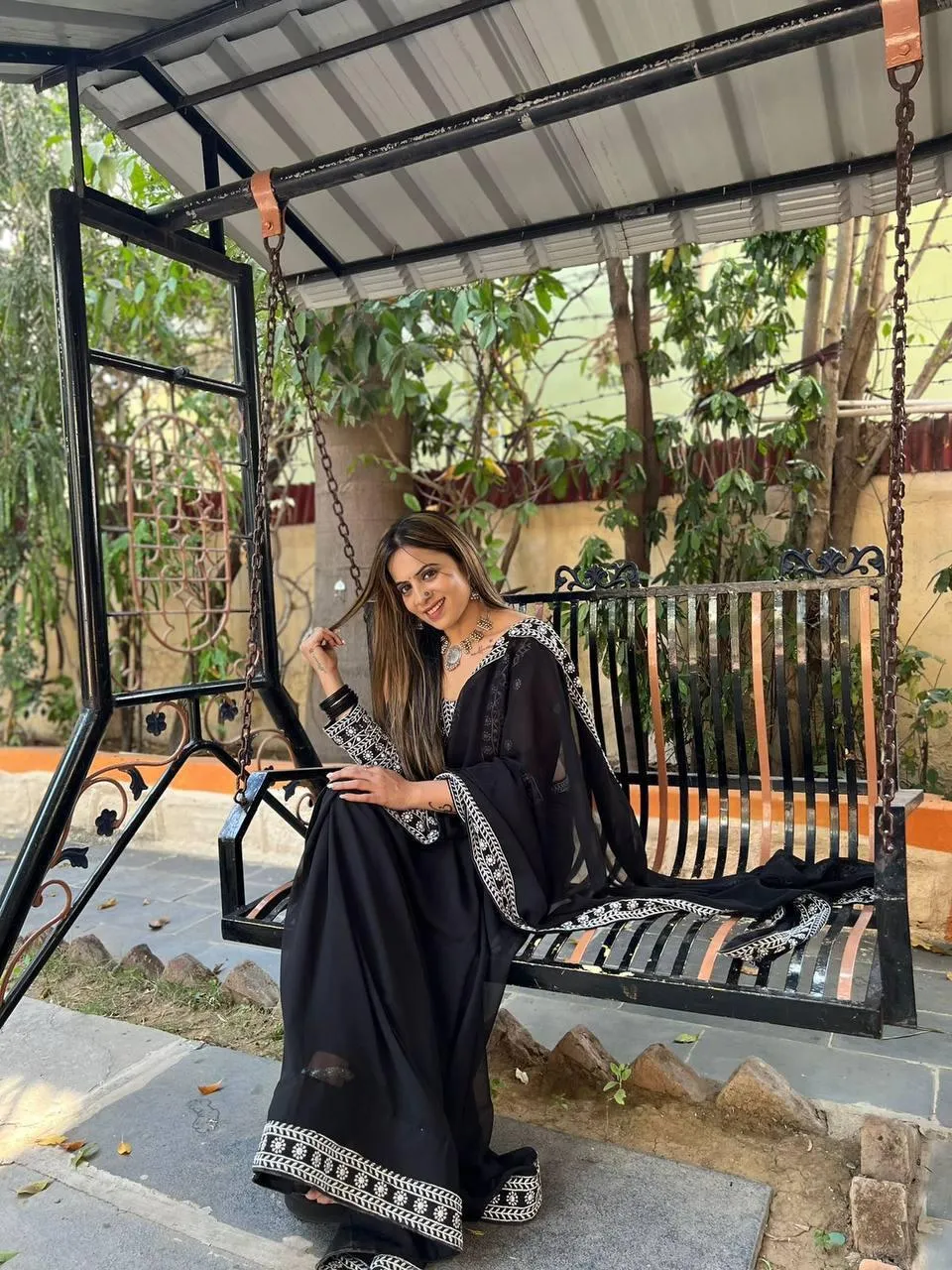 Black Georgette Saree