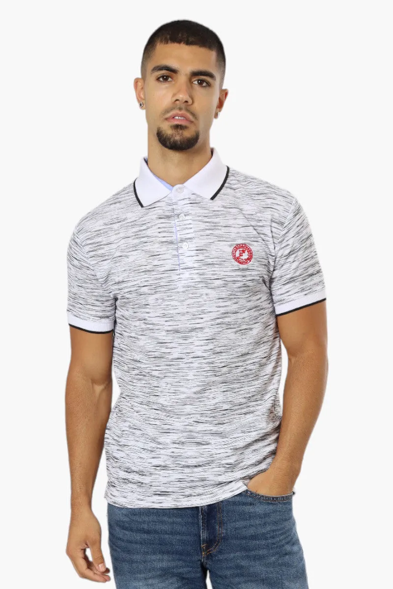 Canada Weather Gear Patterned Stripe Detail Polo Shirt - White