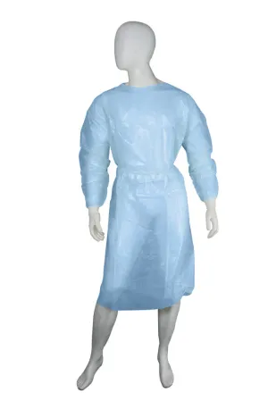 CARTON of Blue Disposable Isolation Gown Elastic Cuffs (50 gowns)