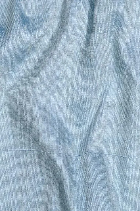 Crystal Blue Silk Shantung 54" Fabric