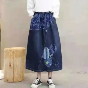 Darin Denim Patchwork Skirt