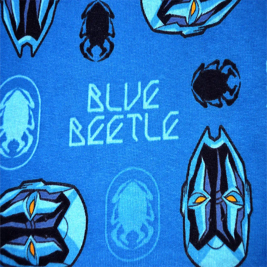 DC Comics Blue Beetle Classic Long Sleeve Cotton 4 Piece Pajama