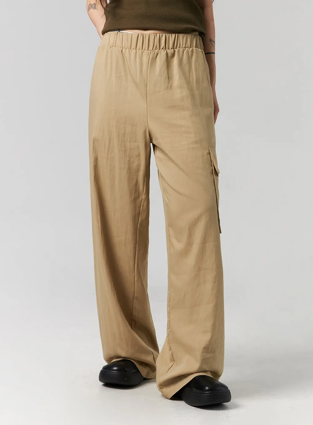 Elastic Waist Cargo Pants CG317