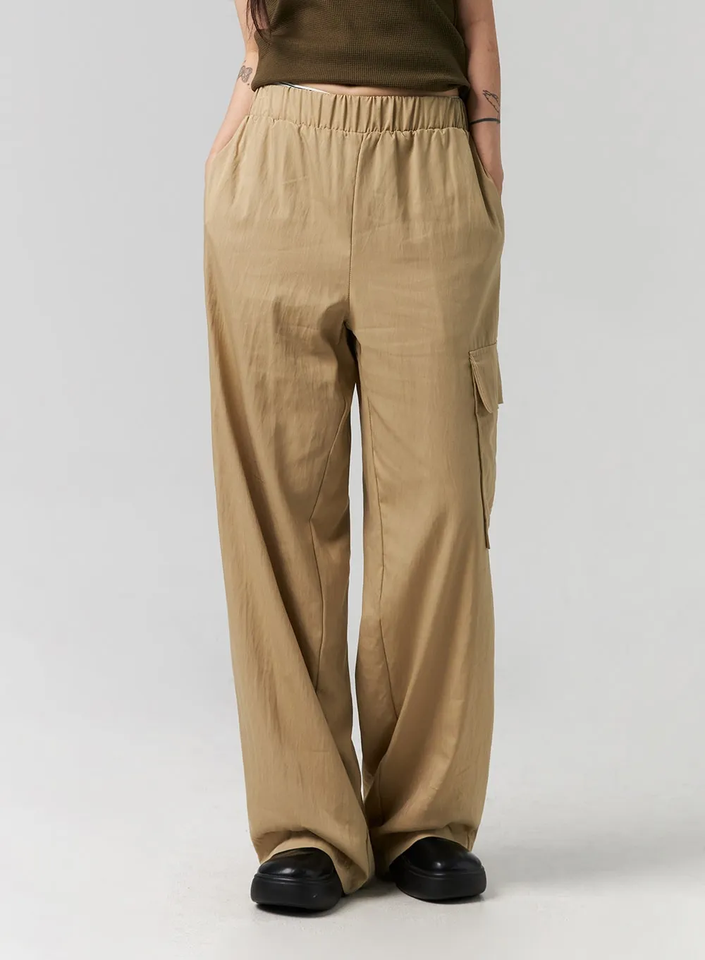 Elastic Waist Cargo Pants CG317