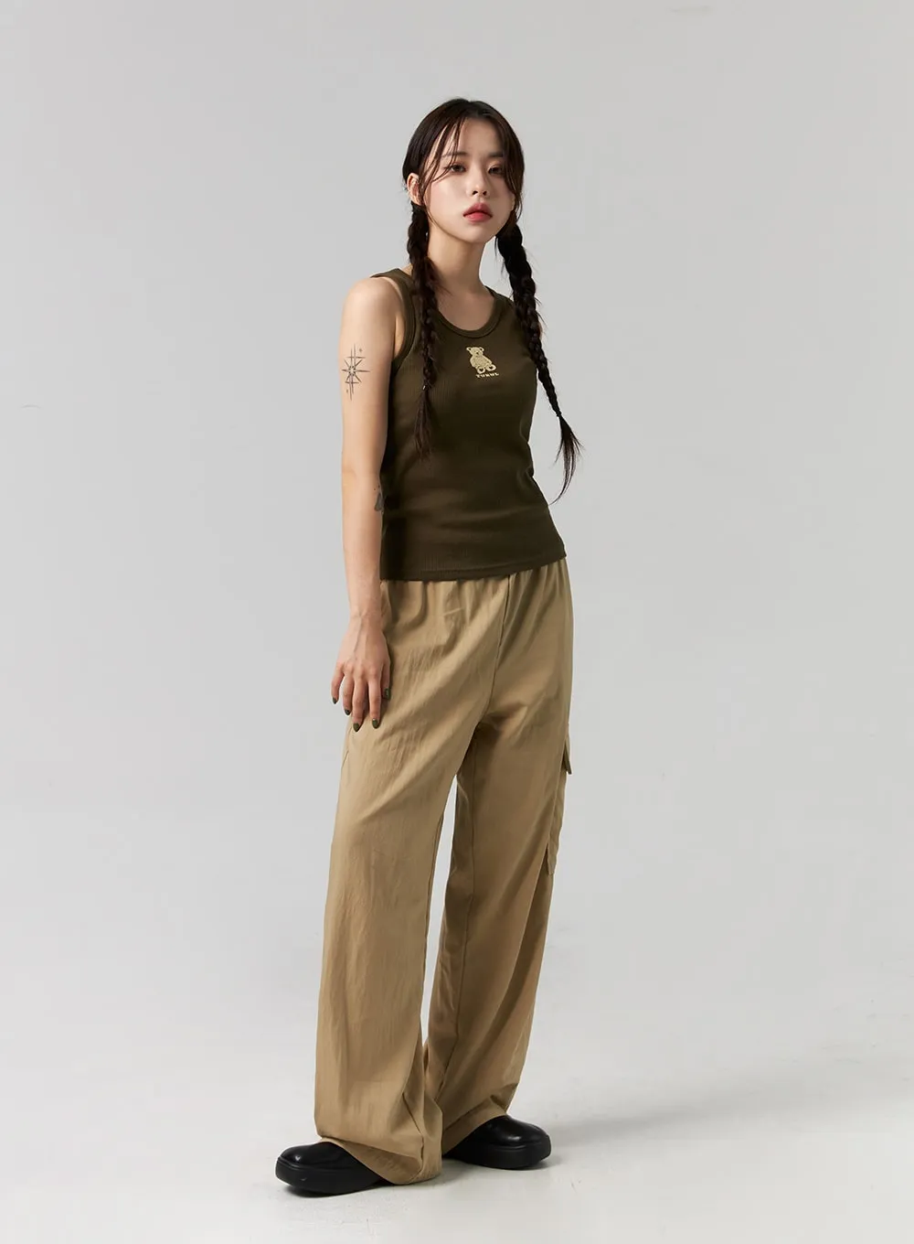 Elastic Waist Cargo Pants CG317