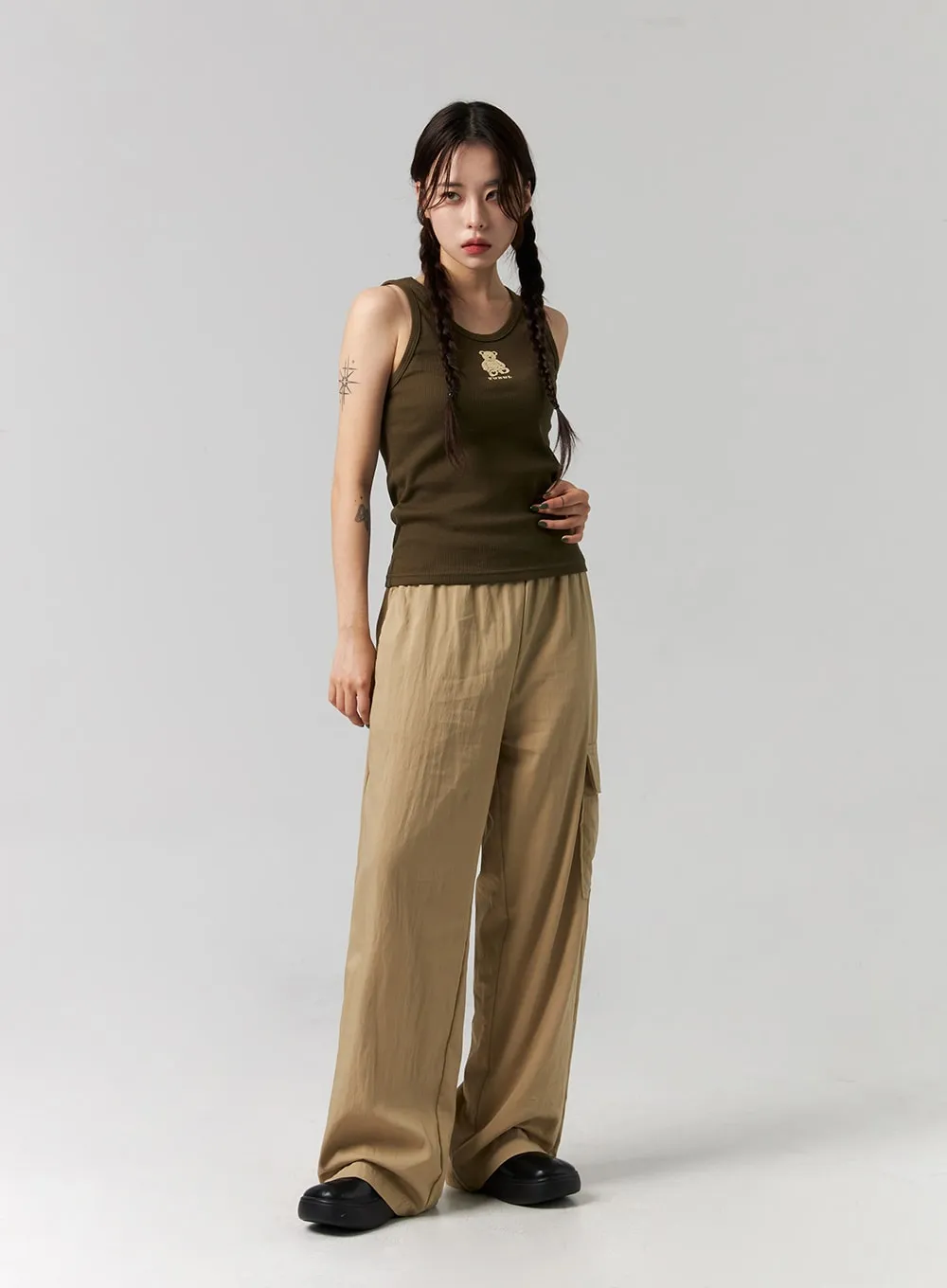 Elastic Waist Cargo Pants CG317