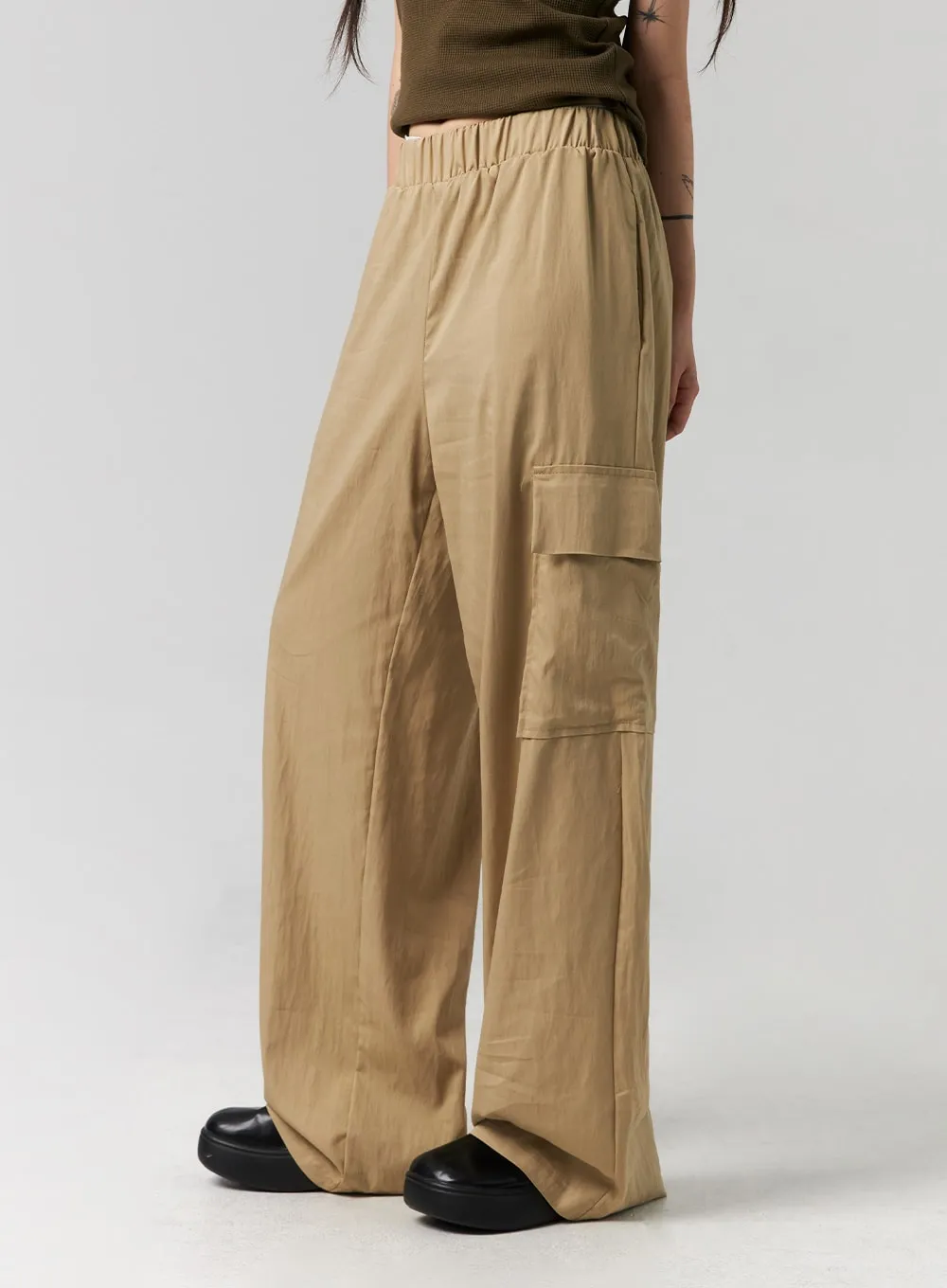 Elastic Waist Cargo Pants CG317