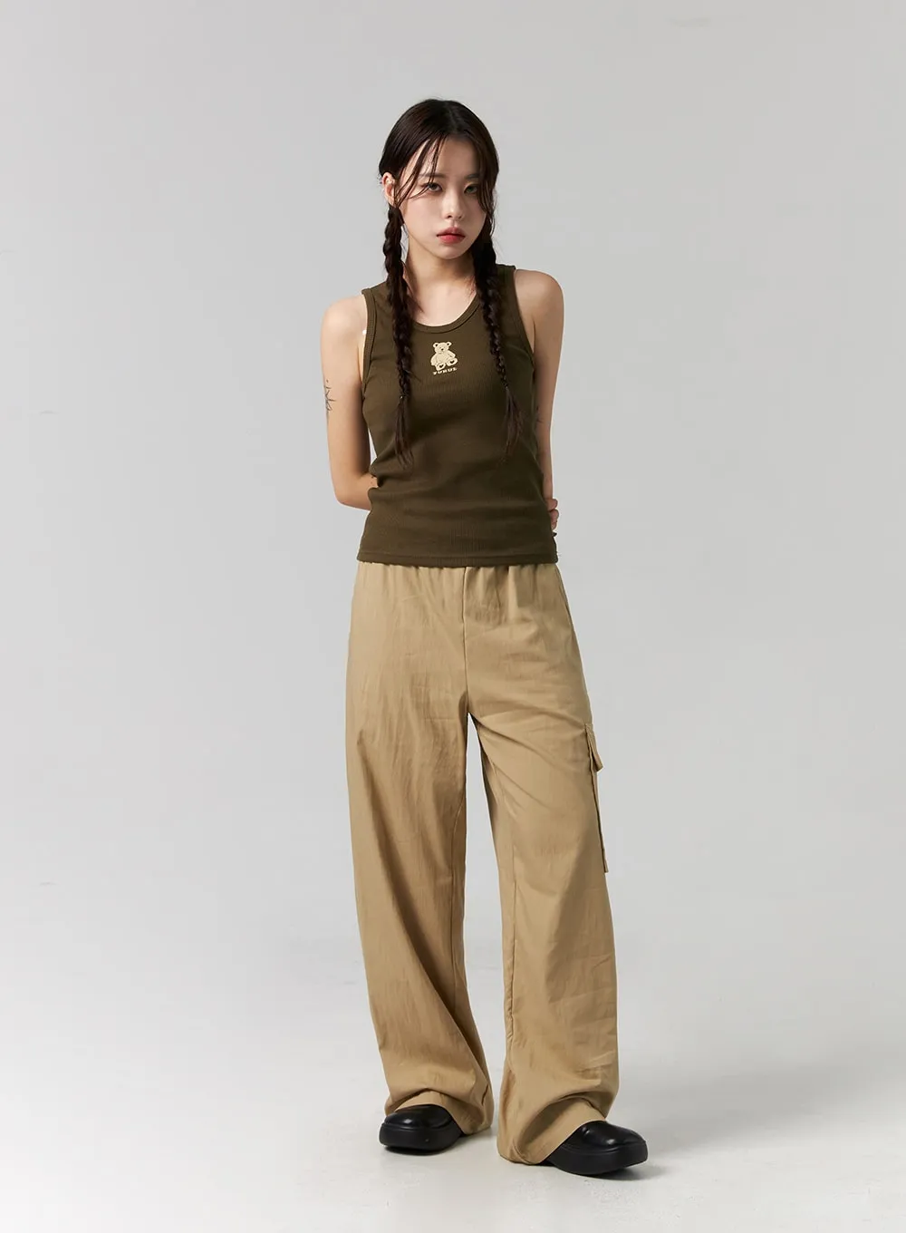 Elastic Waist Cargo Pants CG317