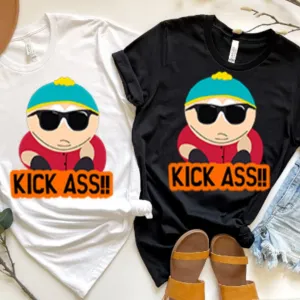 eric cartman - kick ass t shirt , animated cartoon,90s t shirt