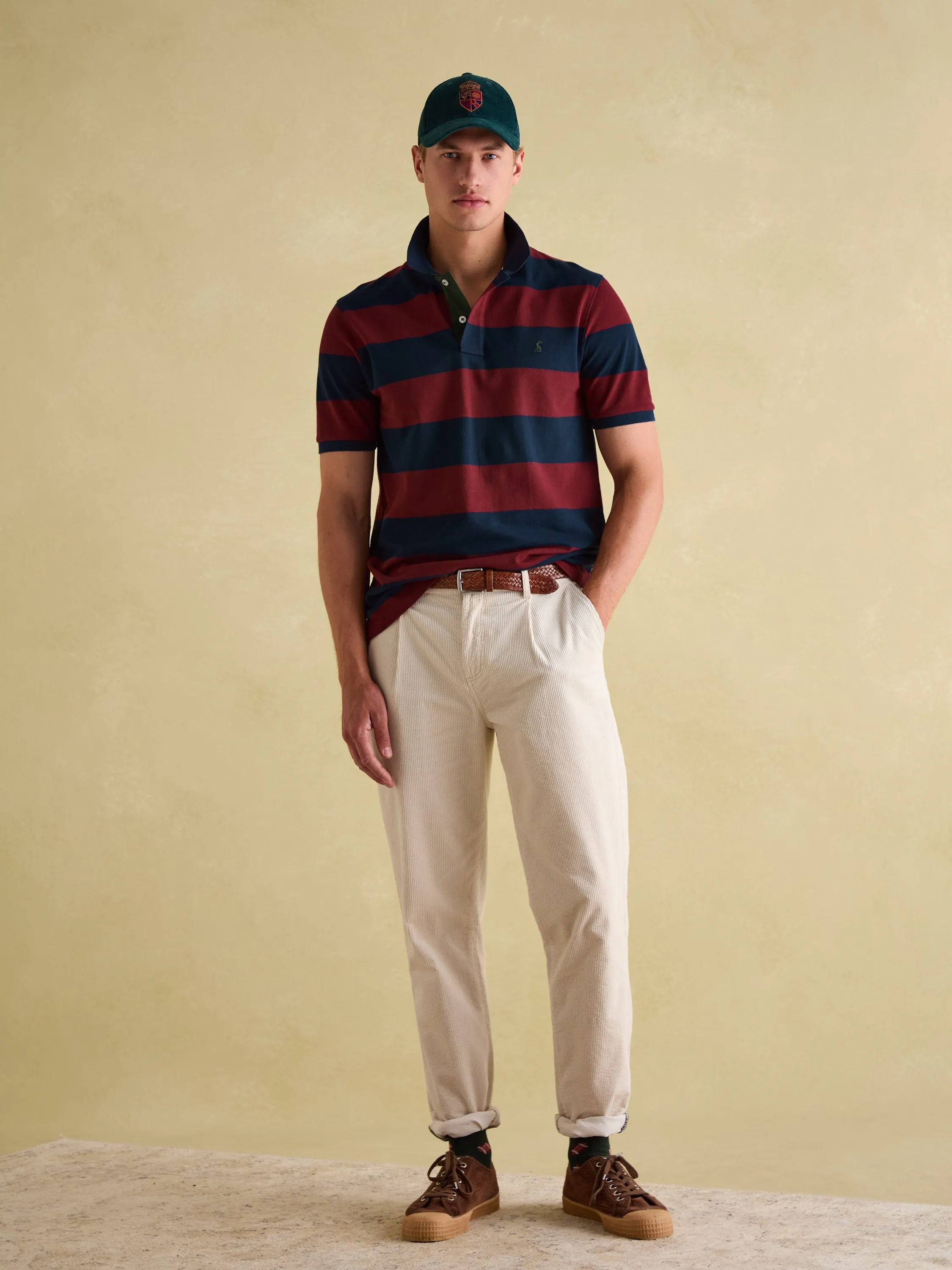 Filbert Burgundy Striped Polo Shirt