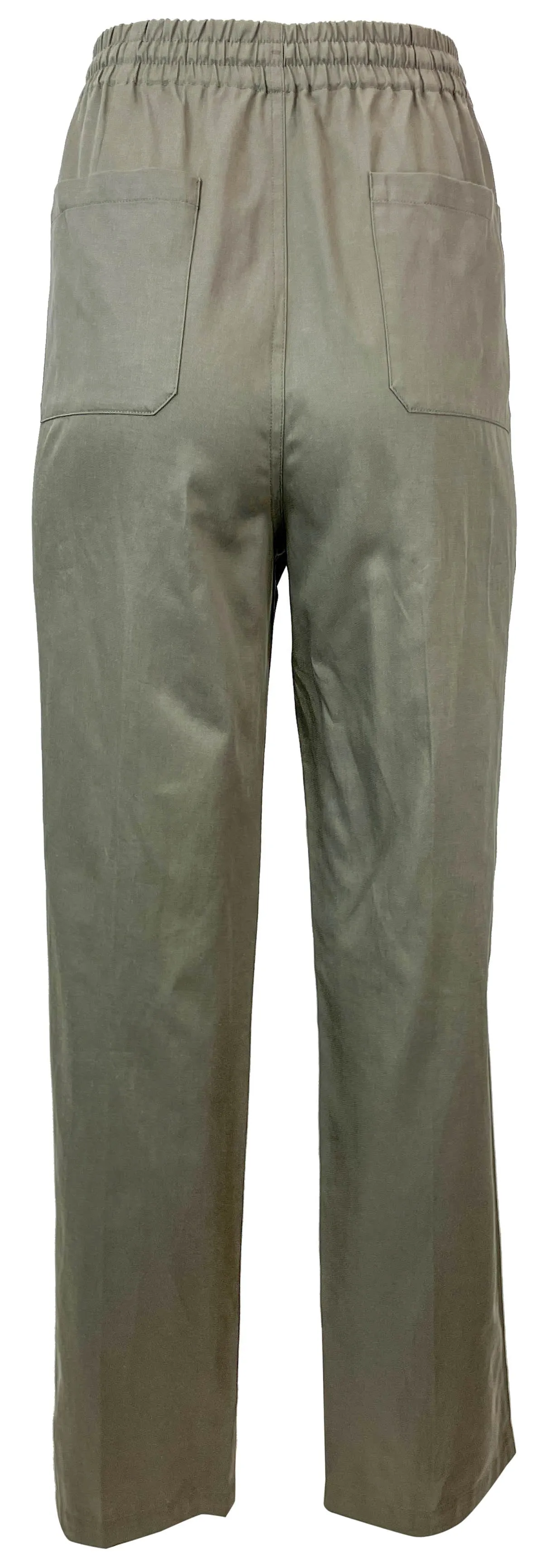 Frame Elastic Waist Pants in Green