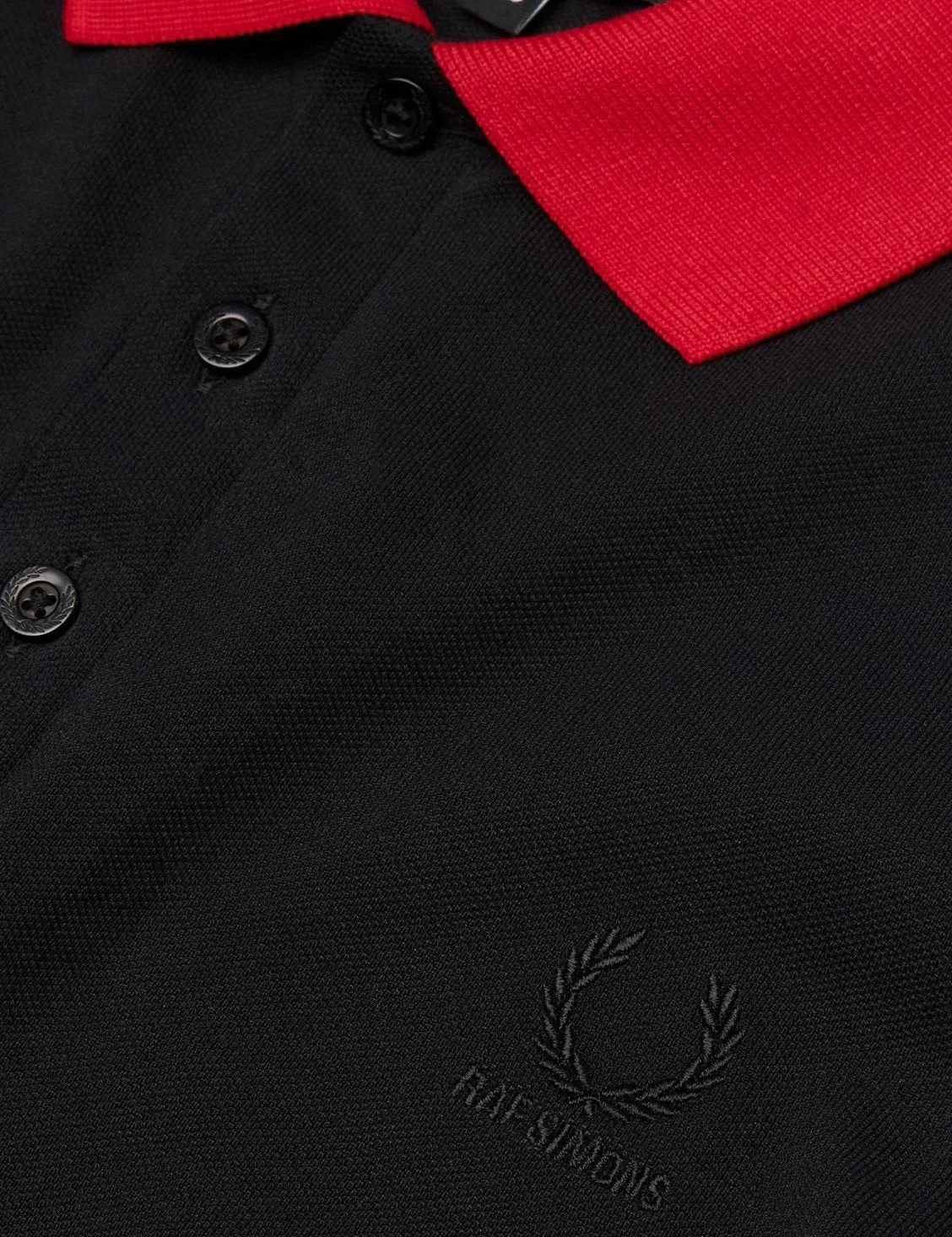 Fred Perry x Raf Simons Tipped Cuff Pique Shirt - Black