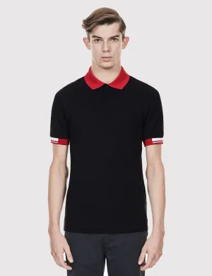 Fred Perry x Raf Simons Tipped Cuff Pique Shirt - Black