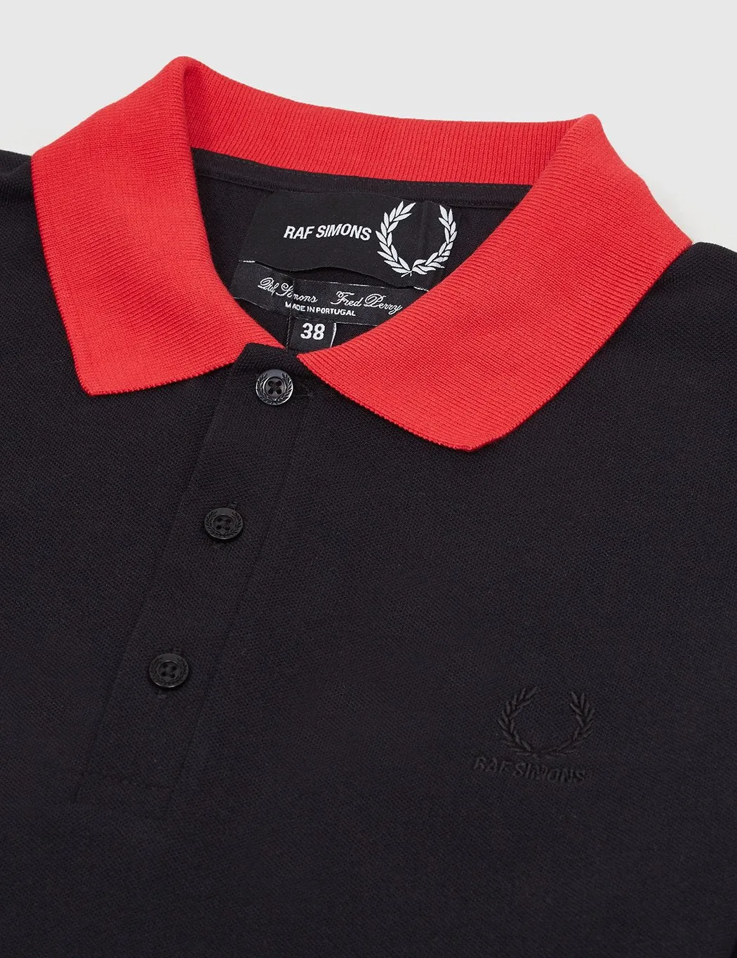 Fred Perry x Raf Simons Tipped Cuff Pique Shirt - Black