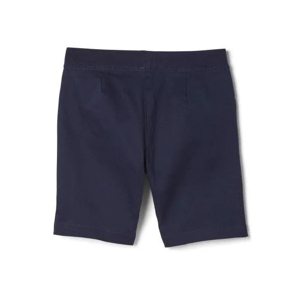 French Toast Girls School Uniform Pull-On Stretch Twill Short with Knit Waistband - Navy - SH9248