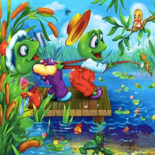 Frog Lake Fun - Cartoon Diamond Painting - Full Square/Round 5D Diamonds