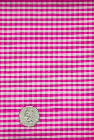 Fuchsia Gingham Shantung 631 Fabric