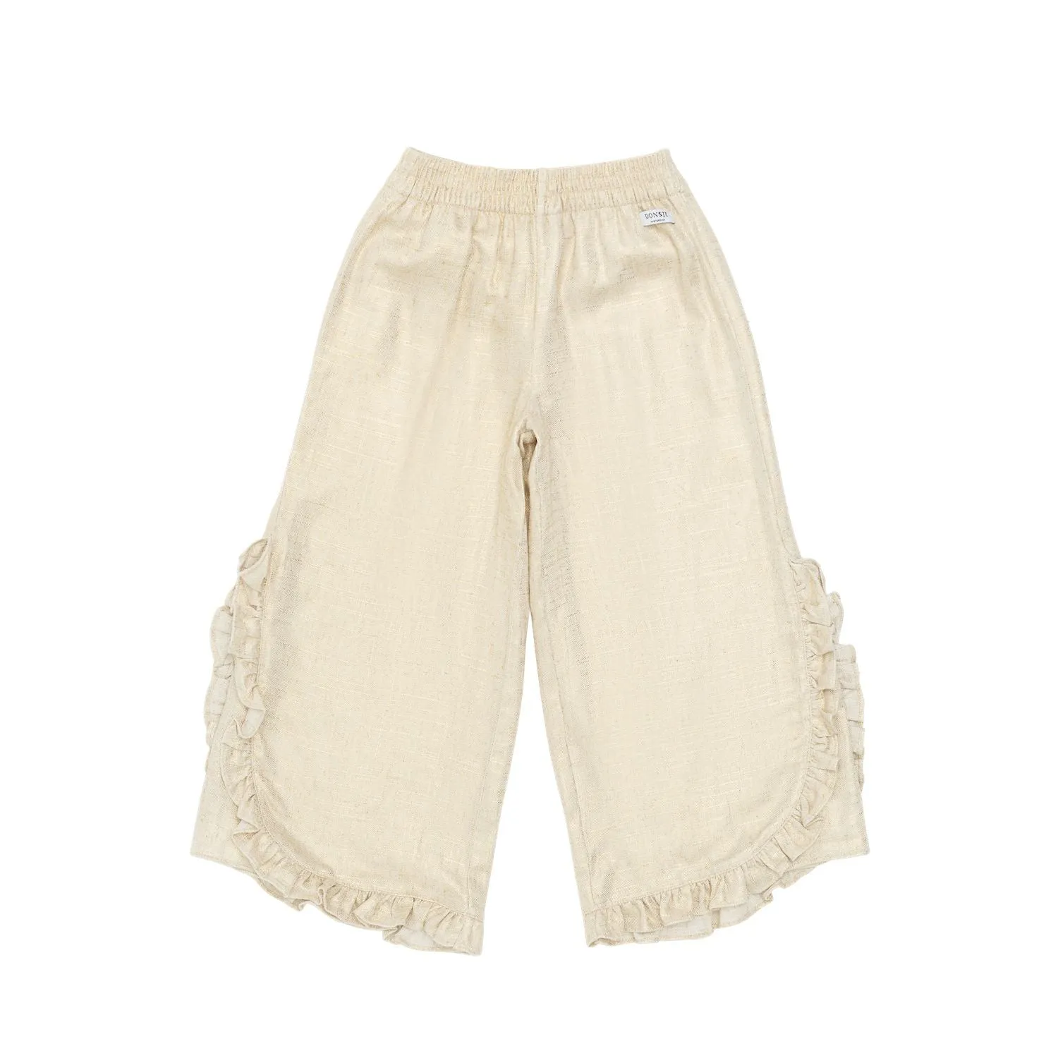 Girls Cream Pipp Fringe Trousers