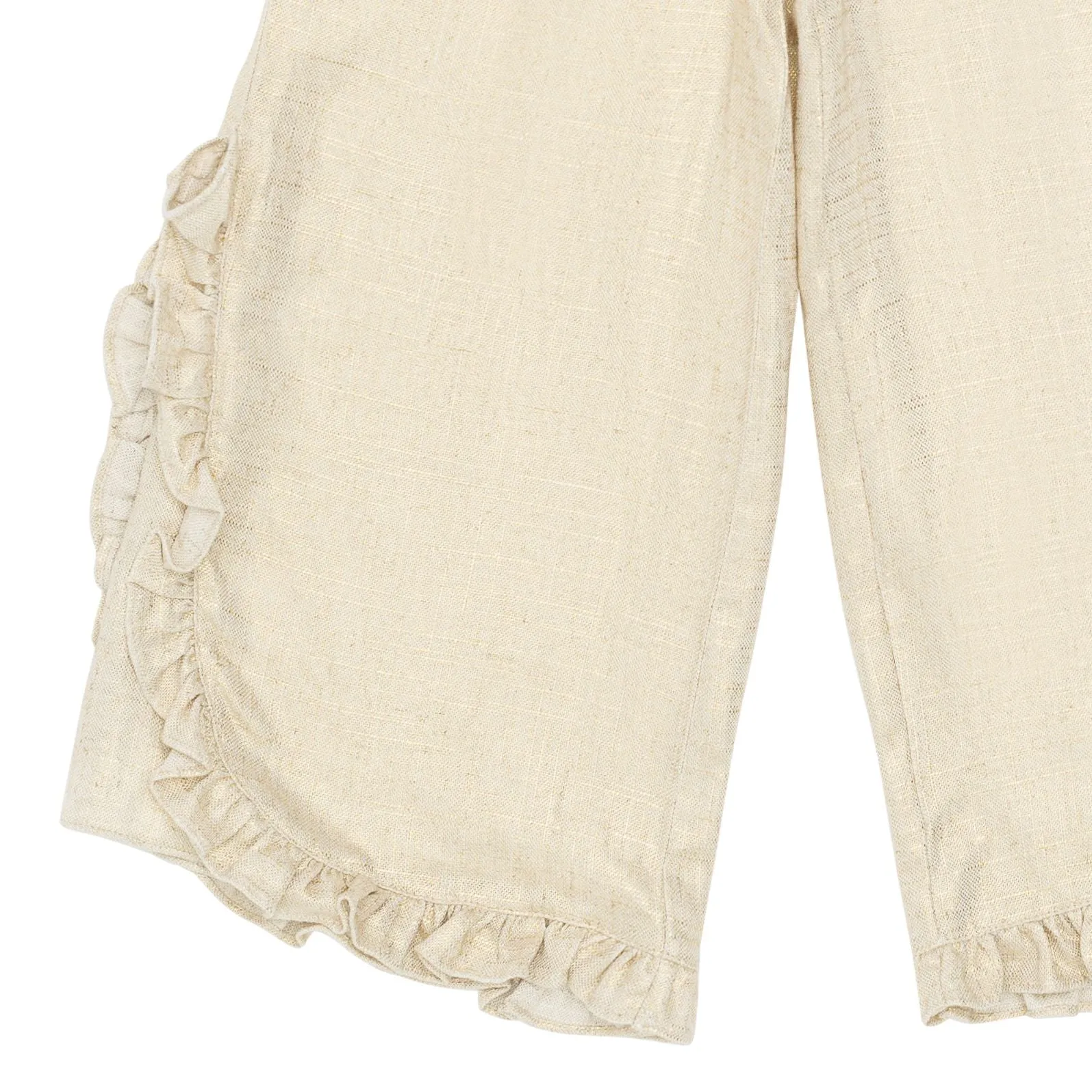 Girls Cream Pipp Fringe Trousers