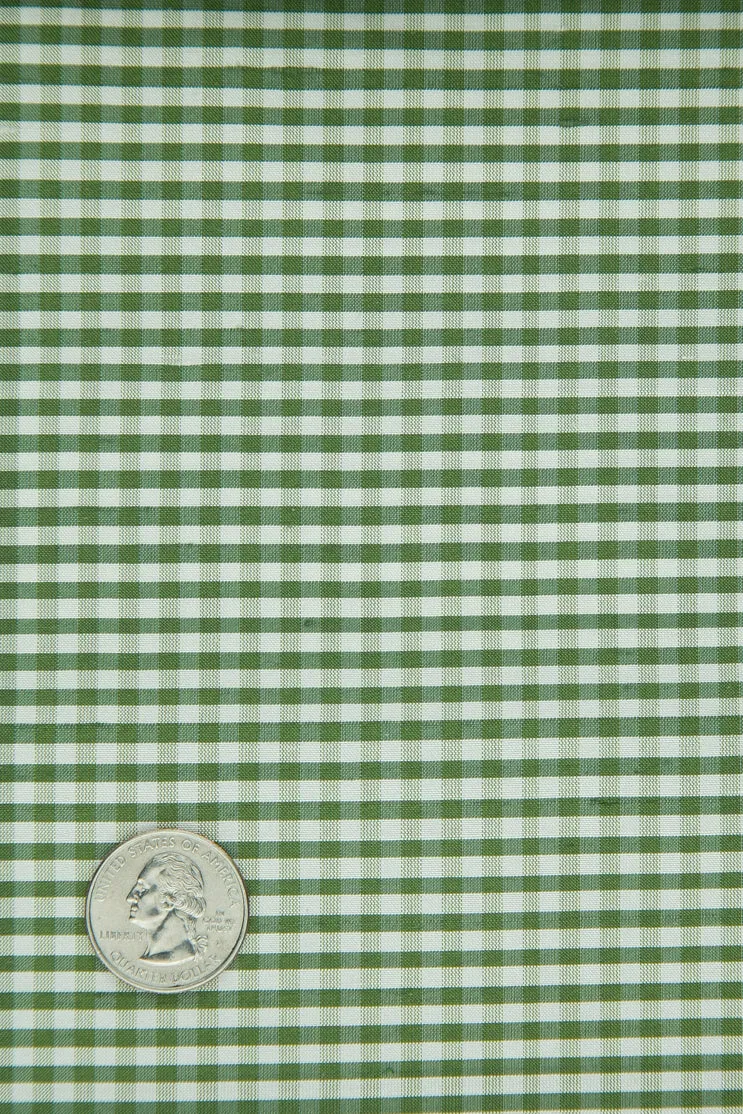 Green Eyes Gingham Shantung 625 Fabric