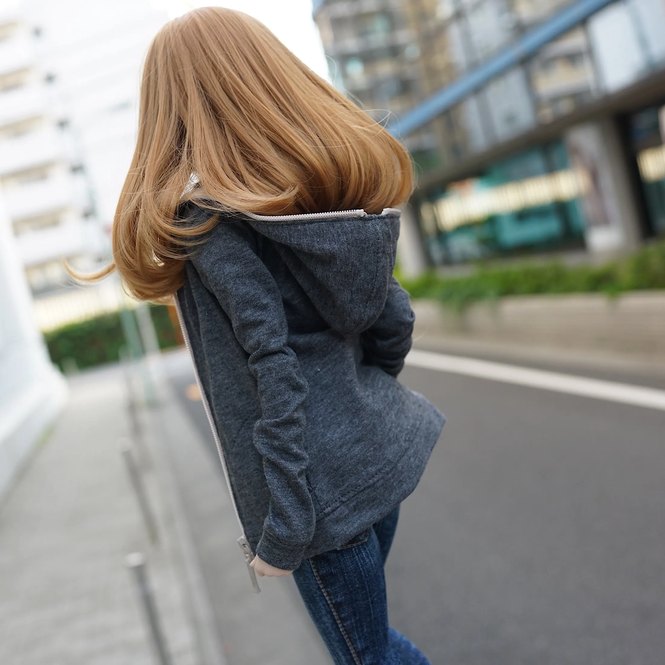 Hooded Zip Cardigan (Charcoal)