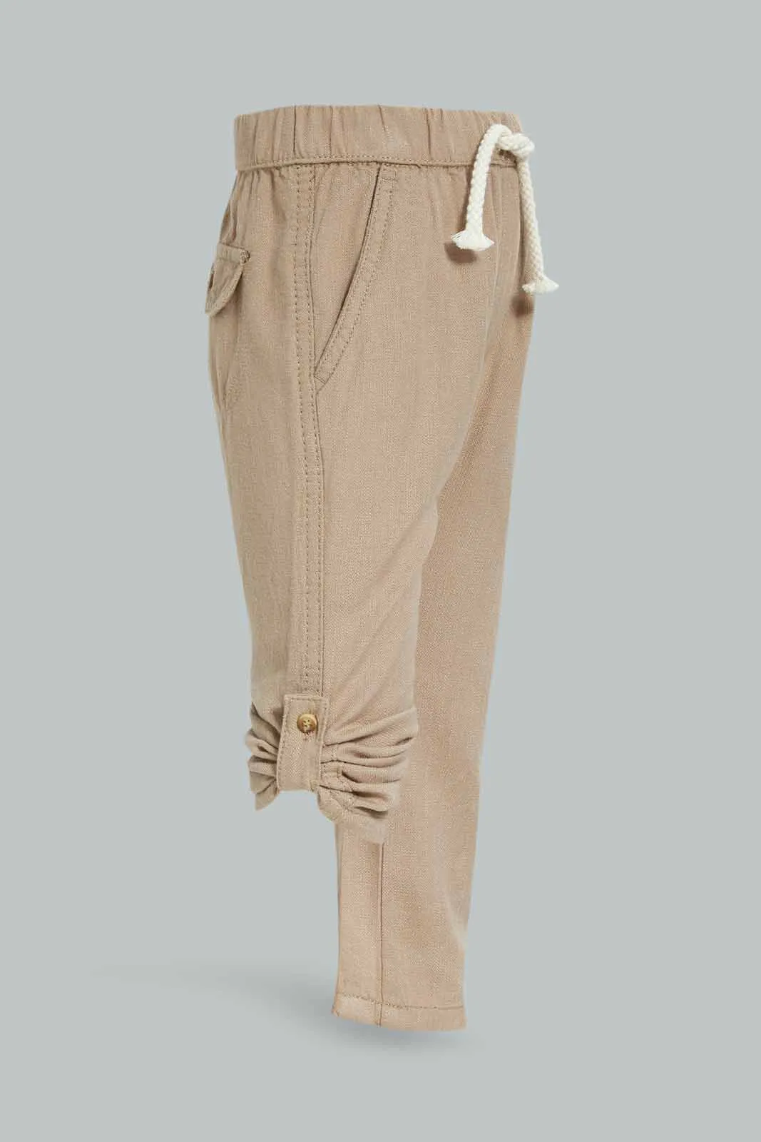 Infant Boys Beige Linen Trouser