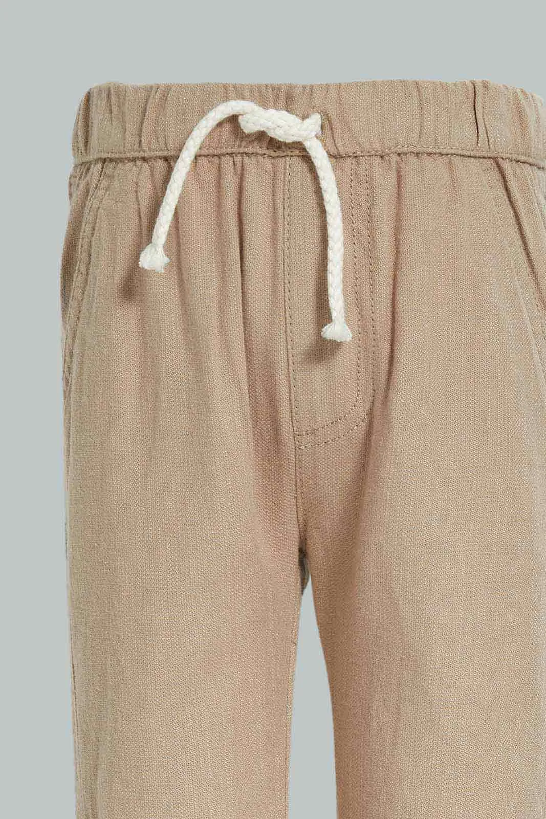 Infant Boys Beige Linen Trouser