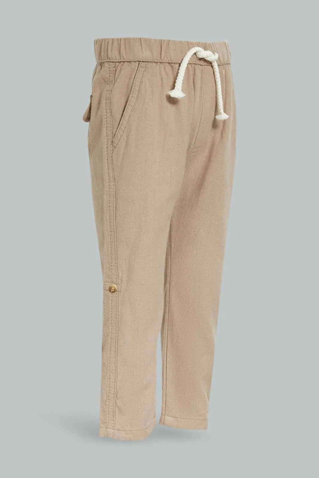 Infant Boys Beige Linen Trouser