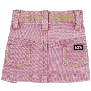 Jane Denim Dog Skirt Pink With Nailheads