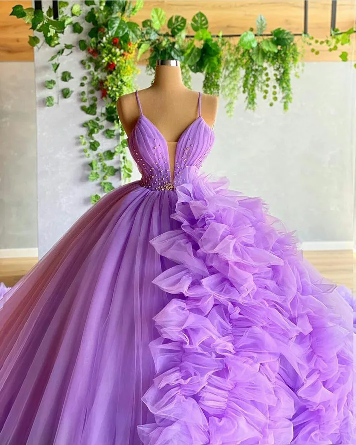 kamahe Unique prom dress evening gowns Wedding Dresses with Train prom dress