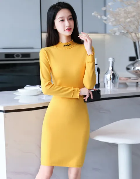 Long Sleeve Autumn Sweater Dress