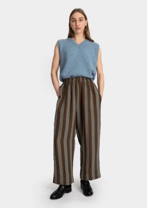 Luna Trouser, Chocolate/Blue