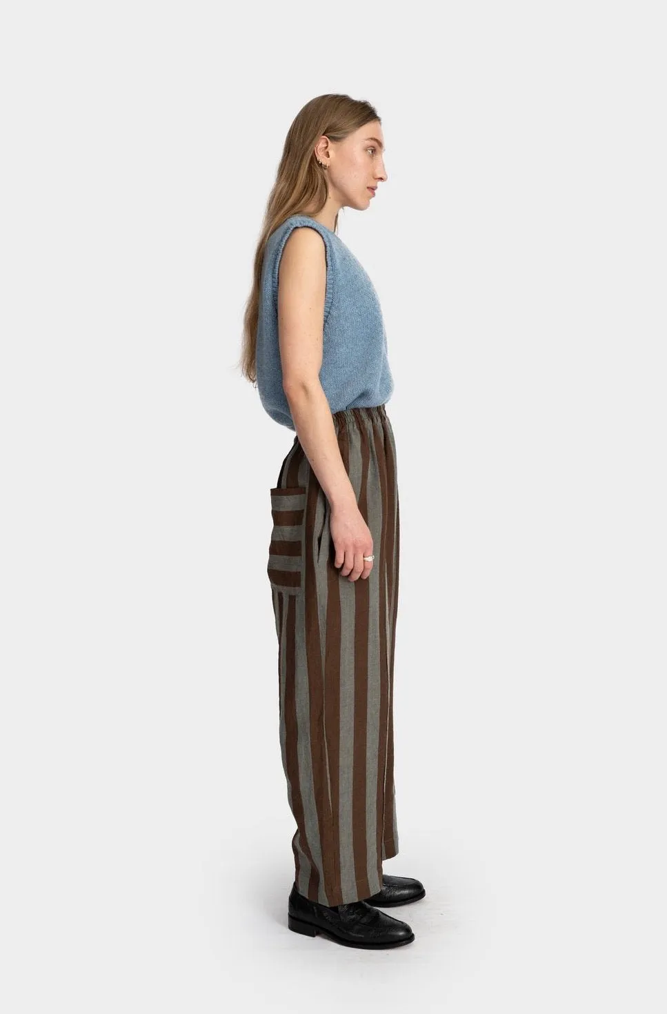 Luna Trouser, Chocolate/Blue