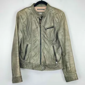 MARC Leather Women's Jackets & Coats Women Size M Green Grey